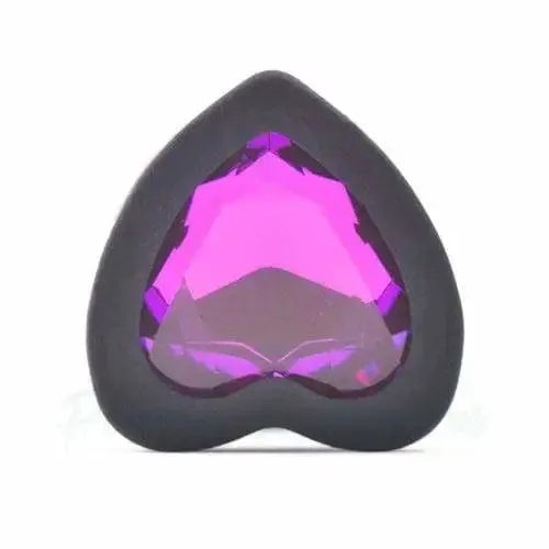 3-inch Silicone Black Small Heart Shaped Diamond Base Butt Plug