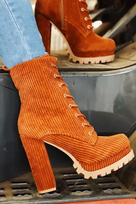 According To You Booties - Cognac
