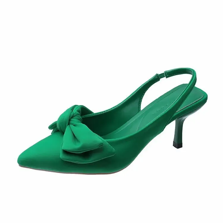 Aiertu Summer Women Slipper Fashion Candy Colors Chain Ladies Slip On Mules Shoes Thin Low Heel Pointed Toe Slides Flip