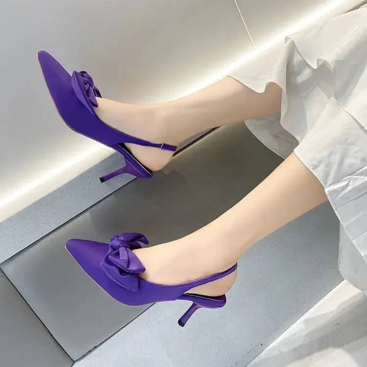 Aiertu Summer Women Slipper Fashion Candy Colors Chain Ladies Slip On Mules Shoes Thin Low Heel Pointed Toe Slides Flip