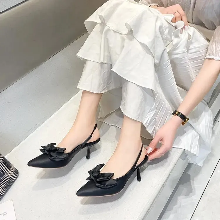 Aiertu Summer Women Slipper Fashion Candy Colors Chain Ladies Slip On Mules Shoes Thin Low Heel Pointed Toe Slides Flip