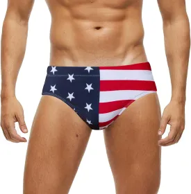 Arcweg Men's Swimming Trunks Briefs Low Waist with Removable Pad Swimwear Elastic Beach Shorts Boxers Underwear
