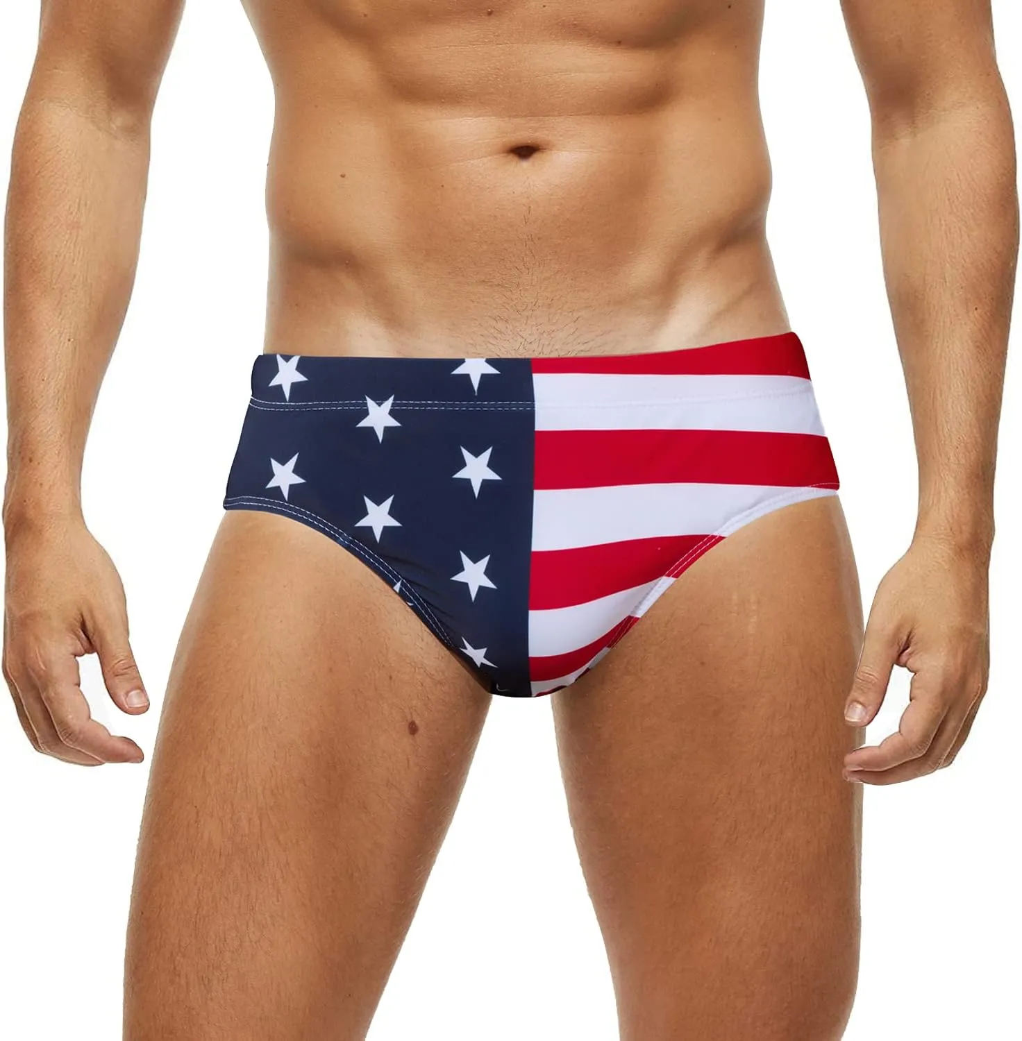 Arcweg Men's Swimming Trunks Briefs Low Waist with Removable Pad Swimwear Elastic Beach Shorts Boxers Underwear