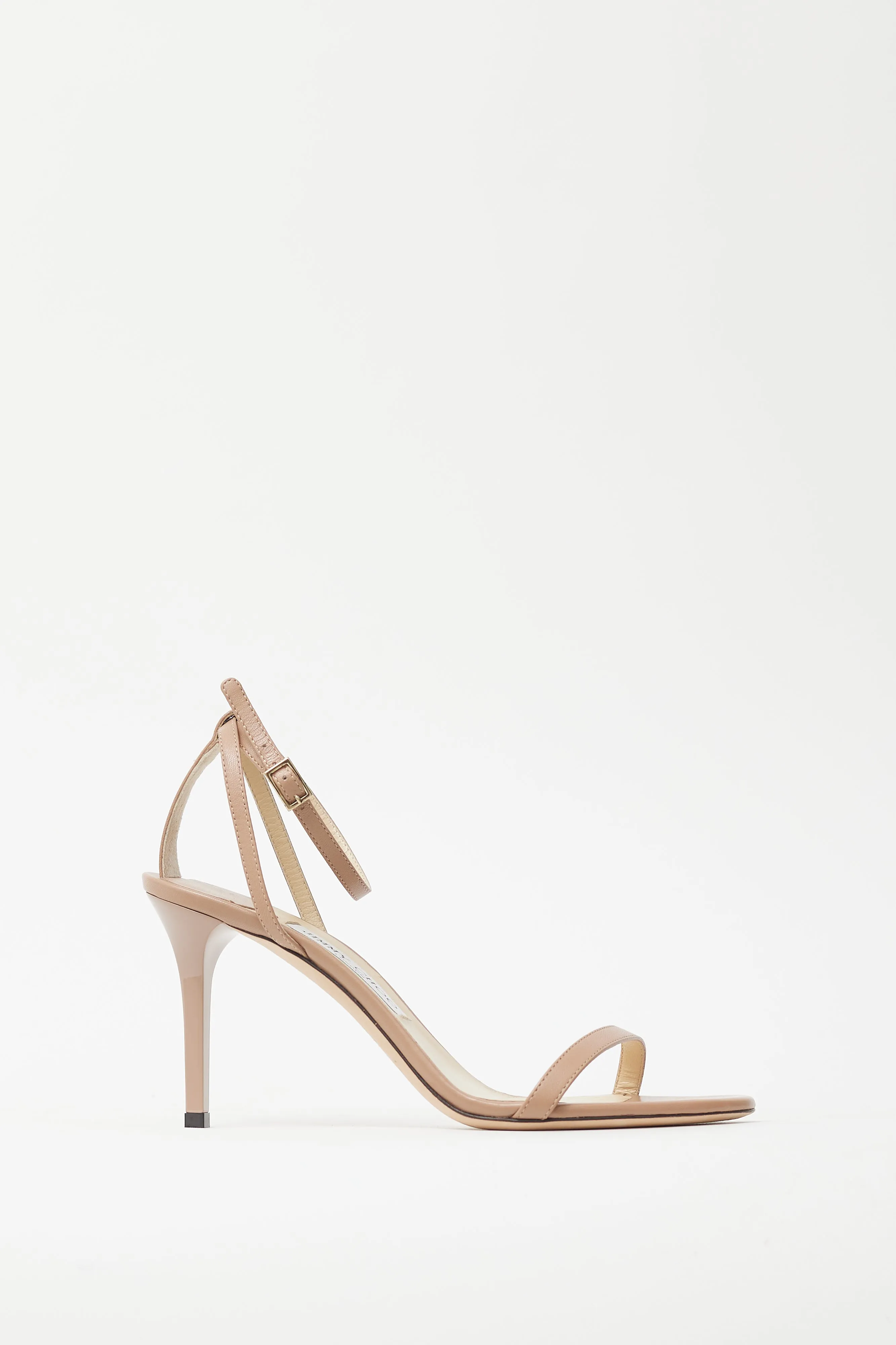 Beige Ankle Strap Heel