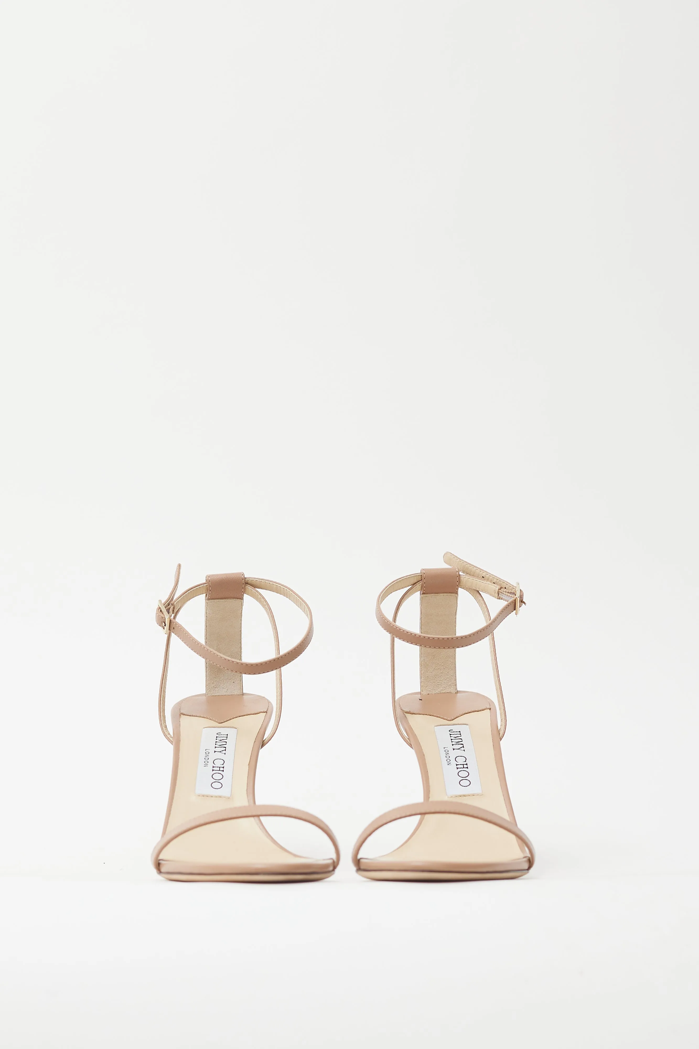 Beige Ankle Strap Heel