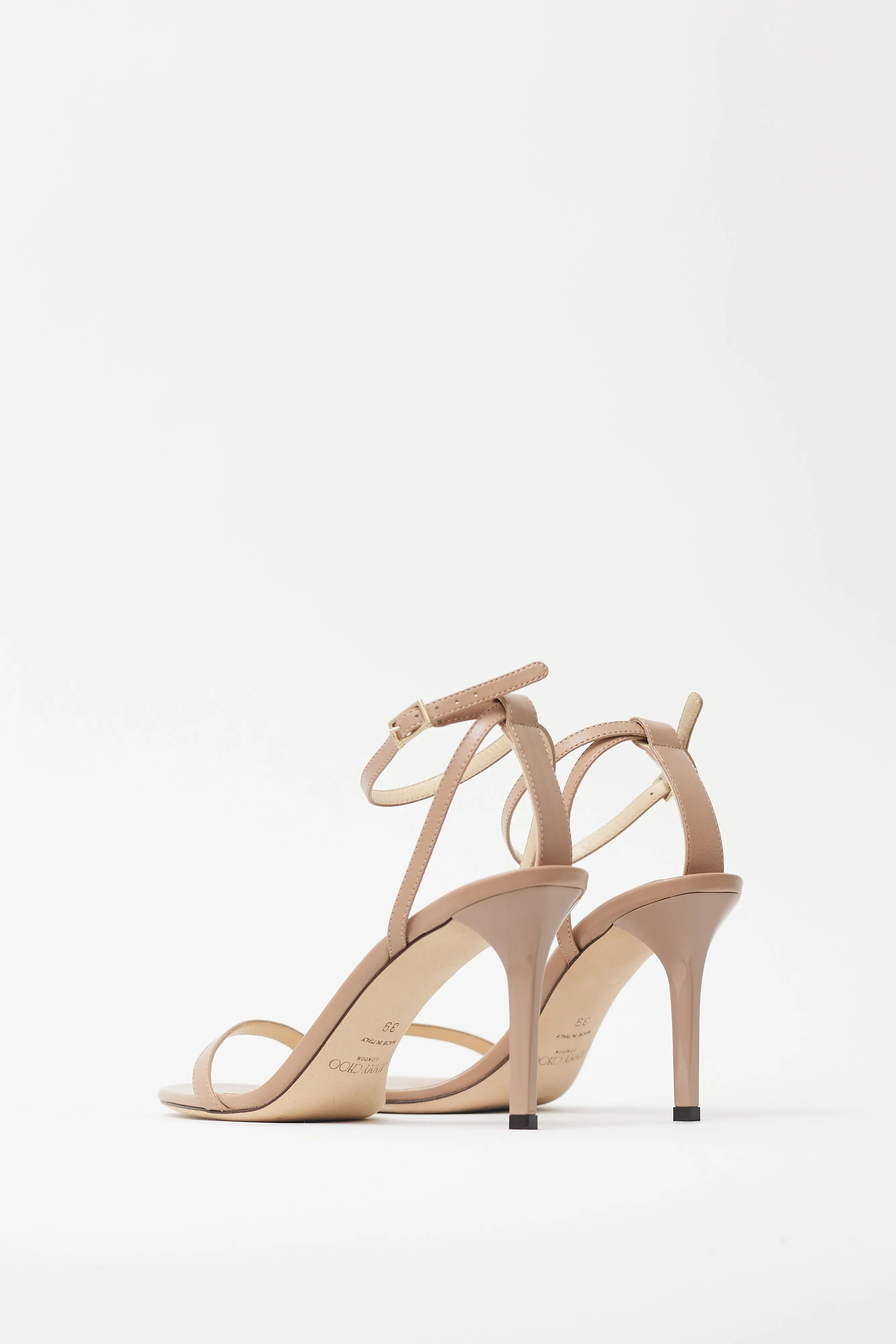 Beige Ankle Strap Heel