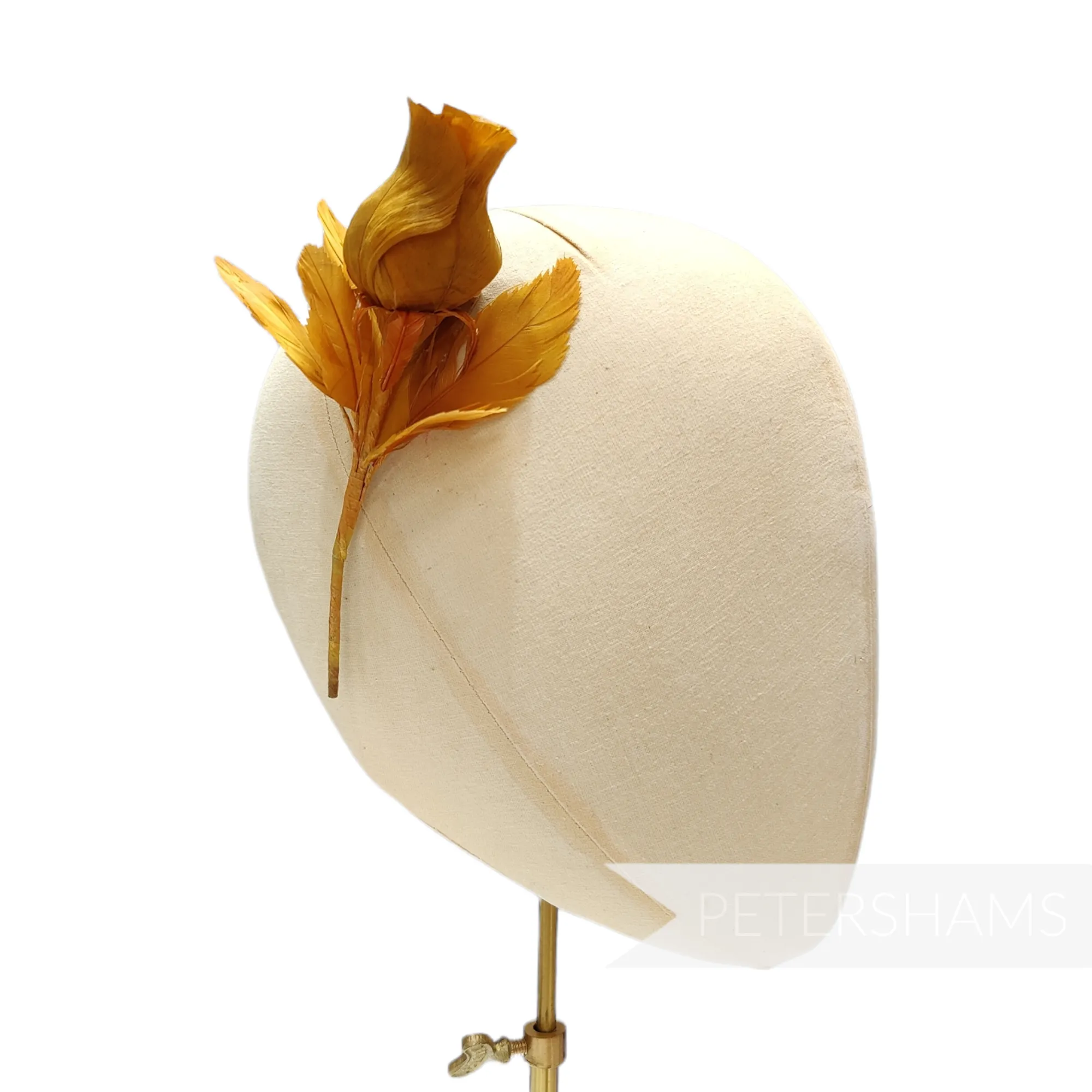 'Belle' Goose Feather Rosebud Flower Hat Mount