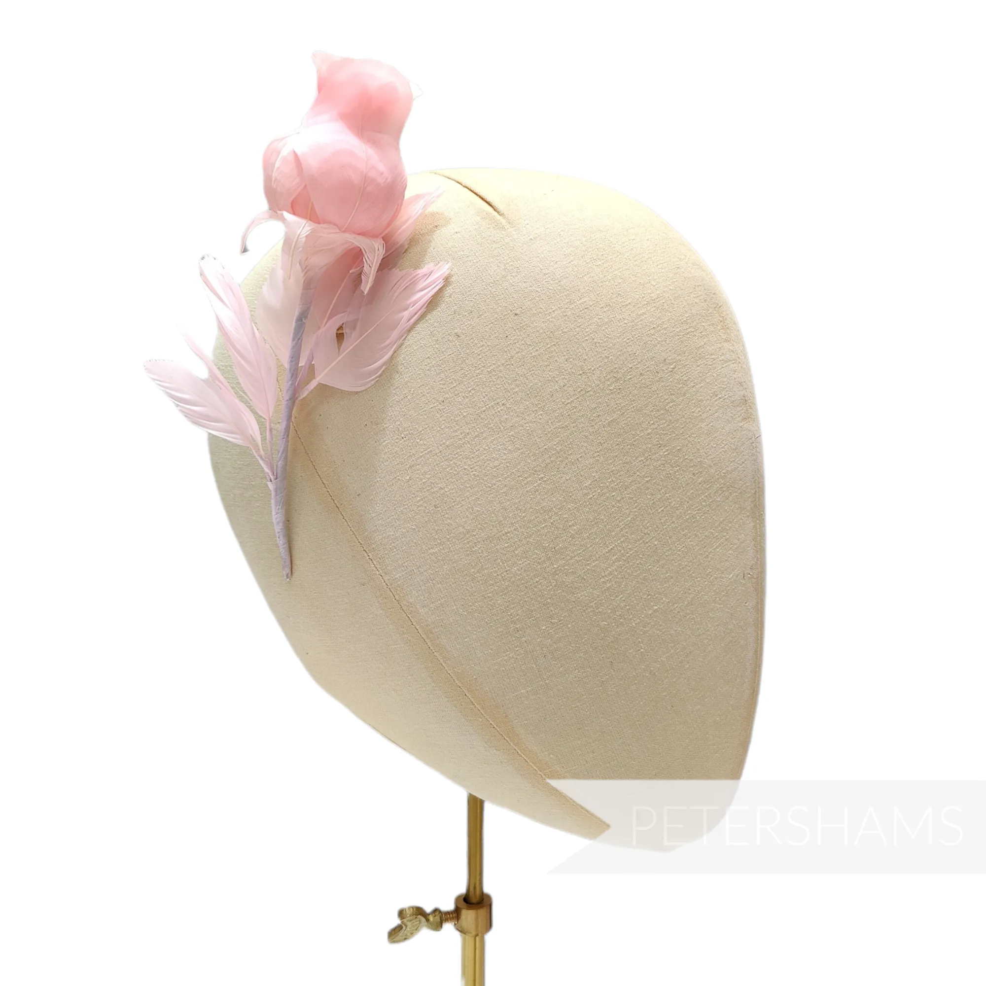 'Belle' Goose Feather Rosebud Flower Hat Mount