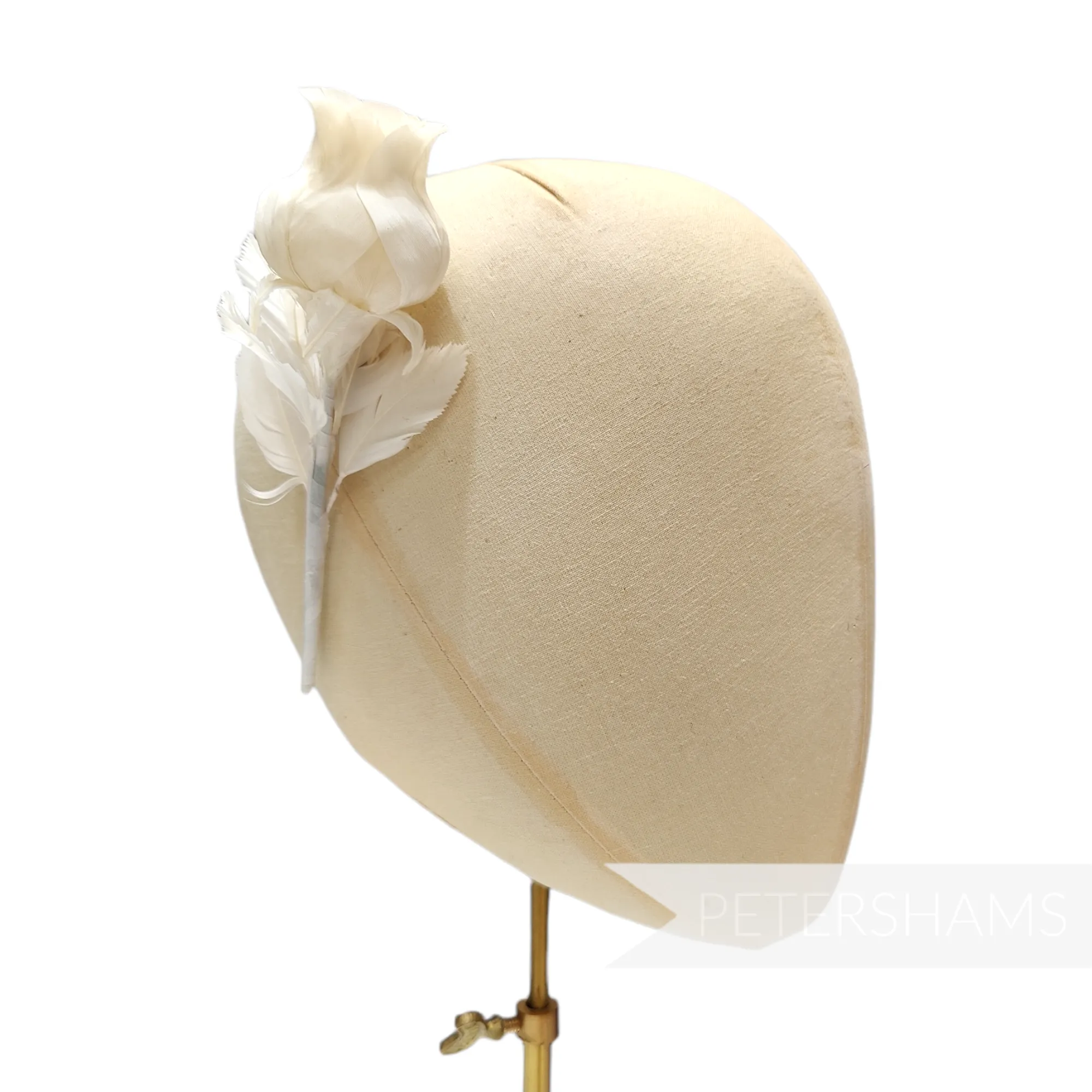 'Belle' Goose Feather Rosebud Flower Hat Mount