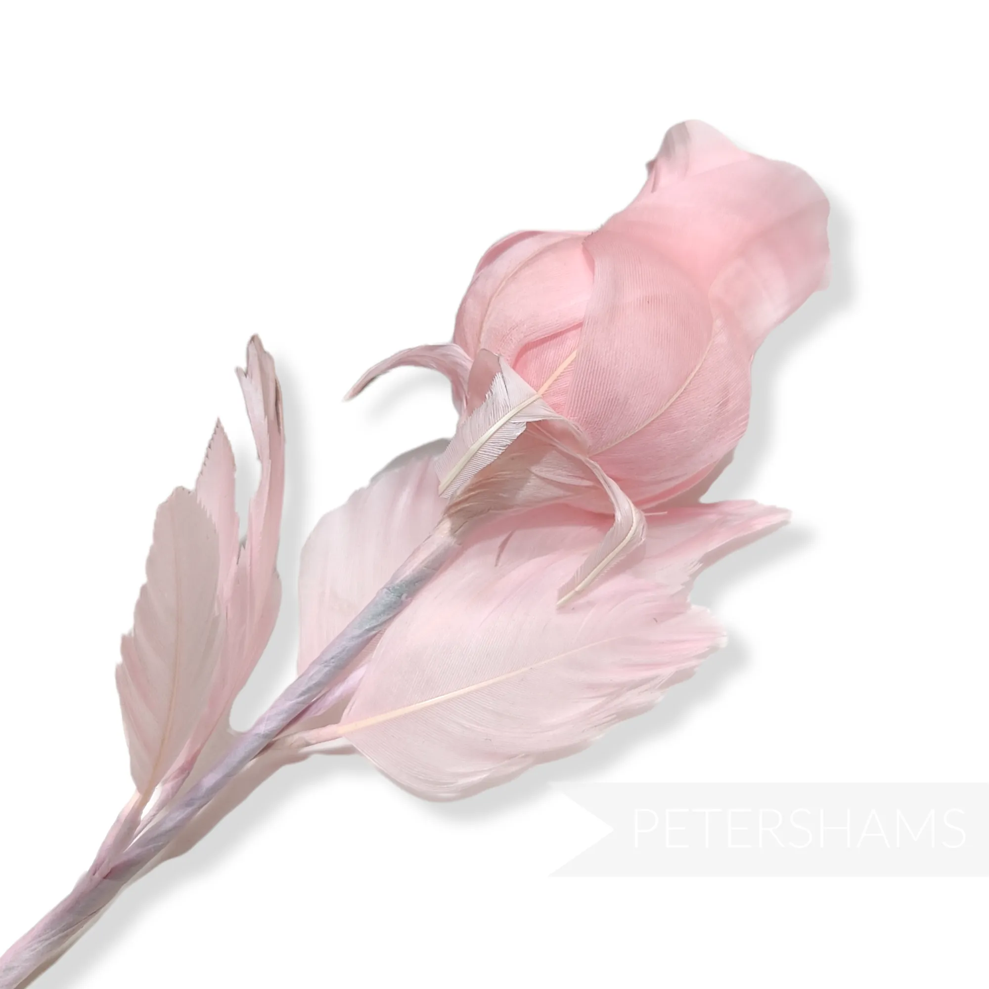 'Belle' Goose Feather Rosebud Flower Hat Mount