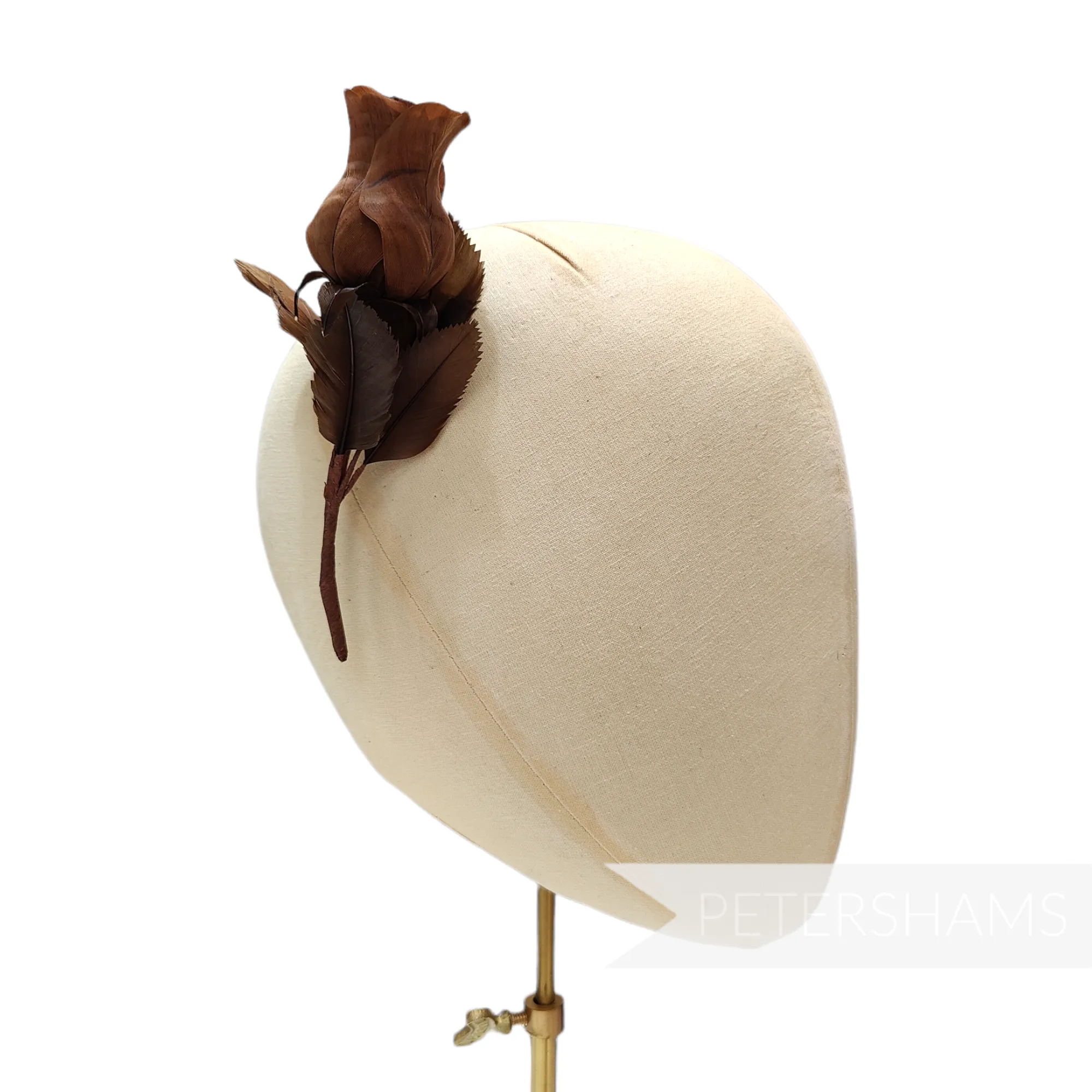 'Belle' Goose Feather Rosebud Flower Hat Mount