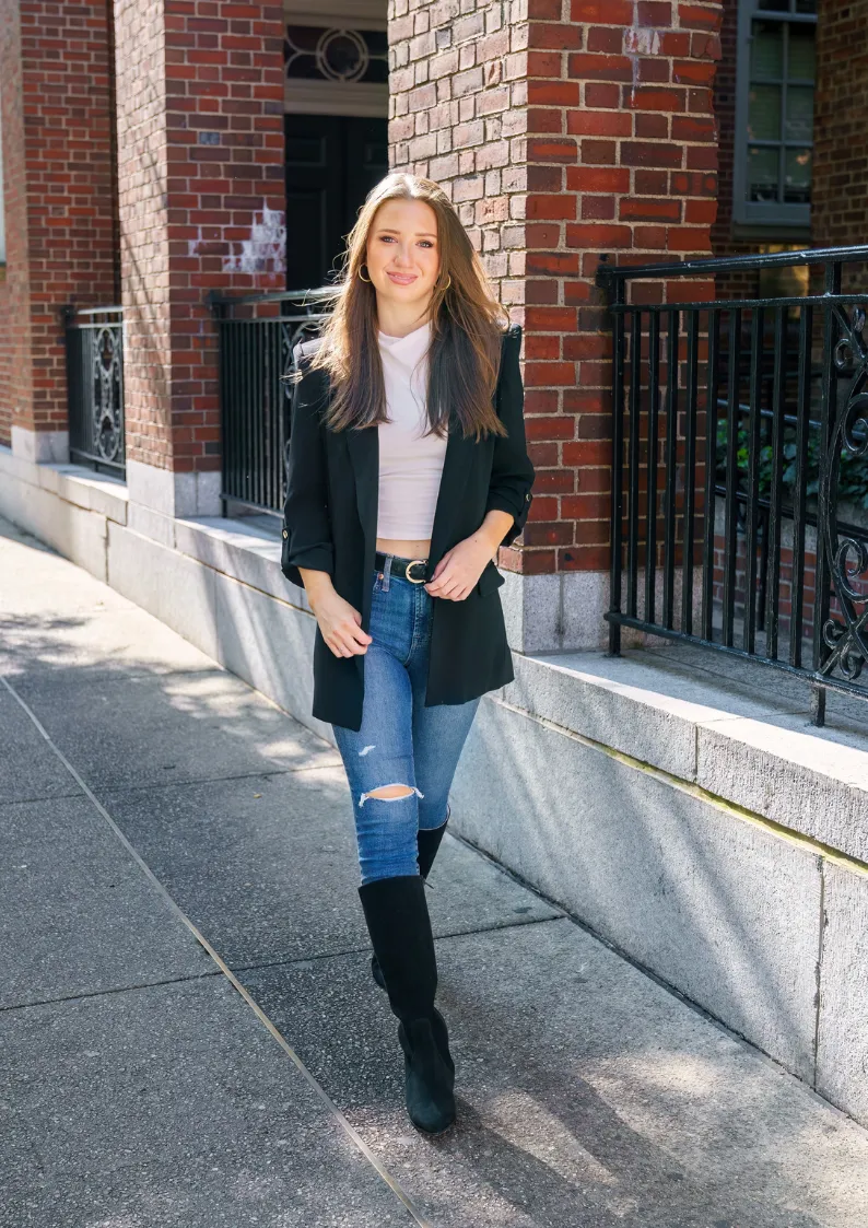 Black Suede Lower Block Tall Boot
