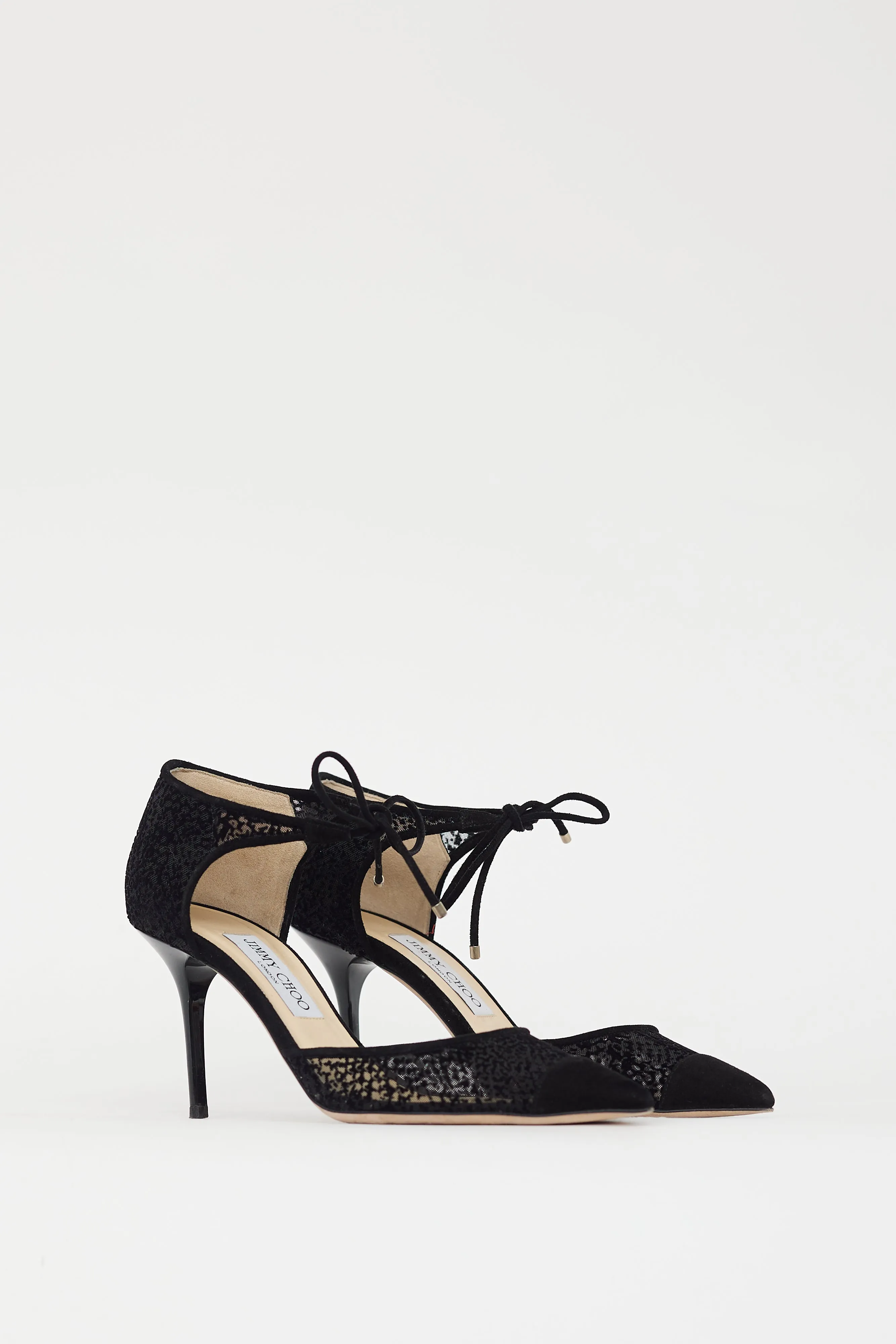 Black Velvet Mesh Vince D'Orsay Heel