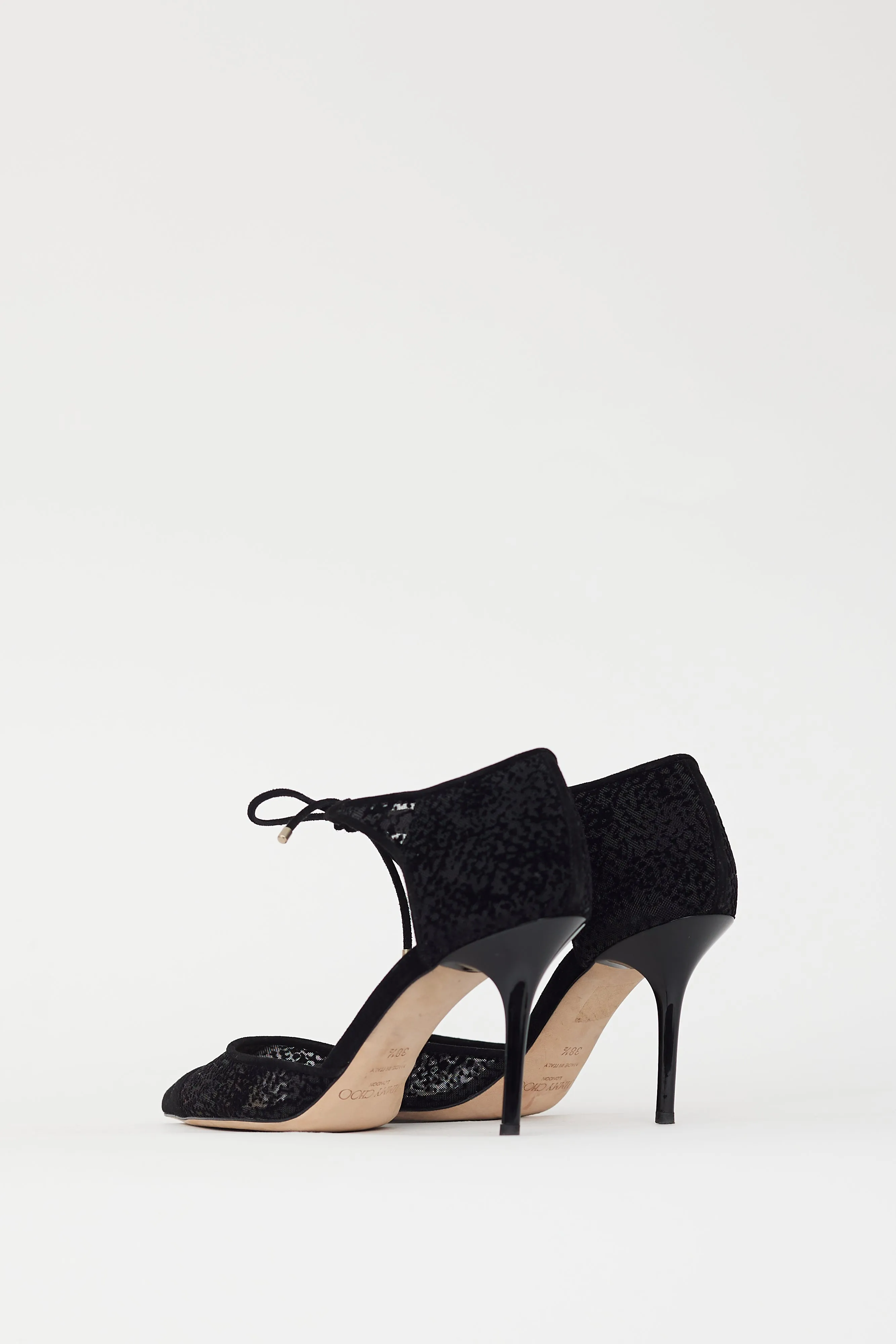 Black Velvet Mesh Vince D'Orsay Heel