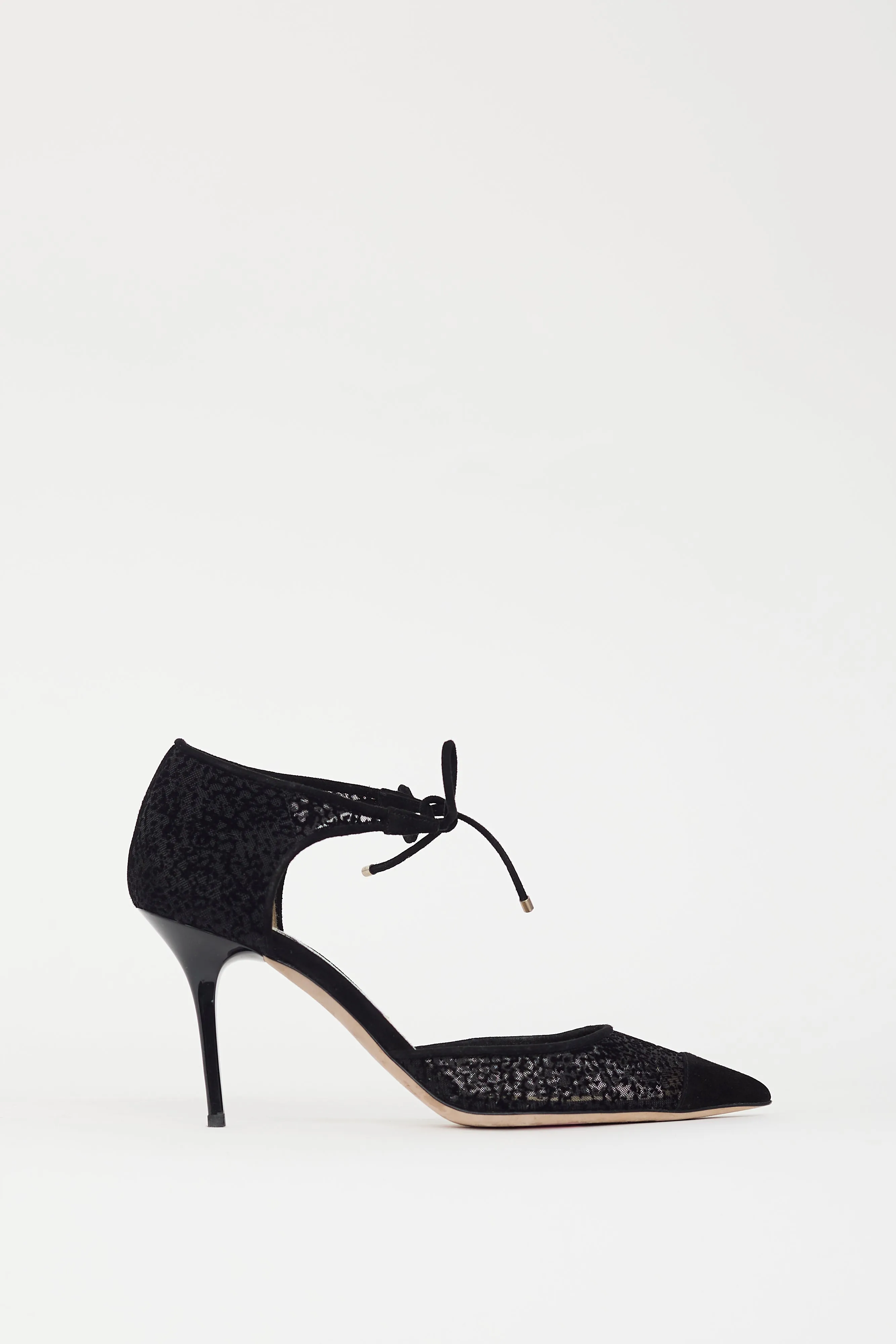 Black Velvet Mesh Vince D'Orsay Heel