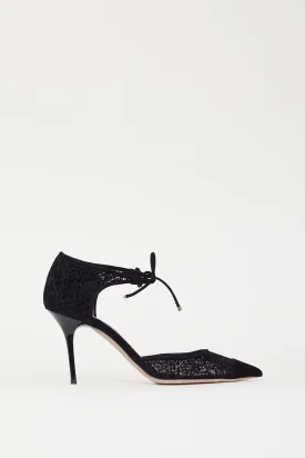 Black Velvet Mesh Vince D'Orsay Heel