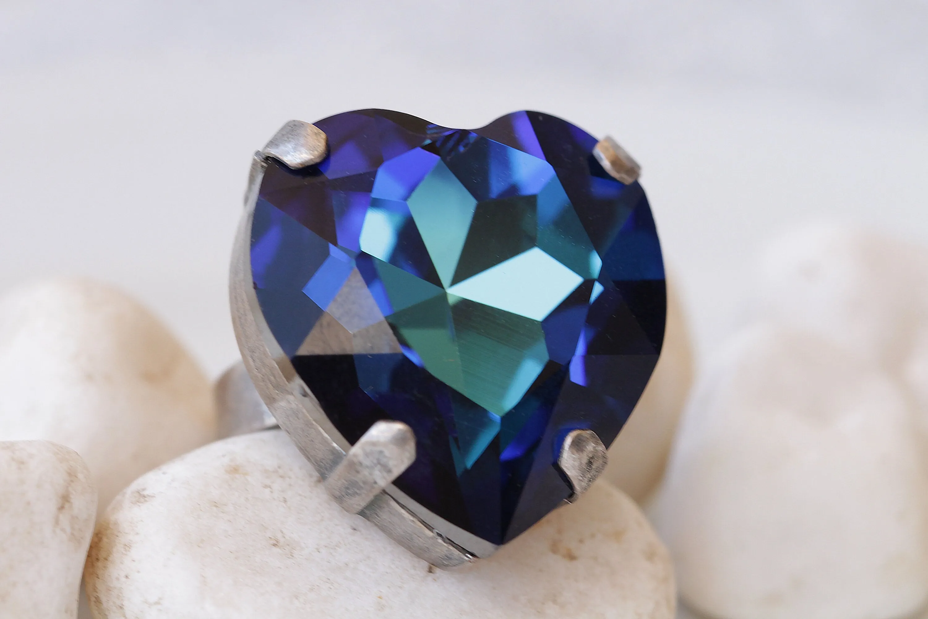Blue Royal Heart Shaped Ring