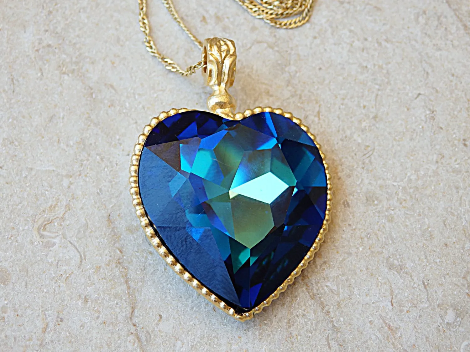 Blue Royal Heart Shaped Ring