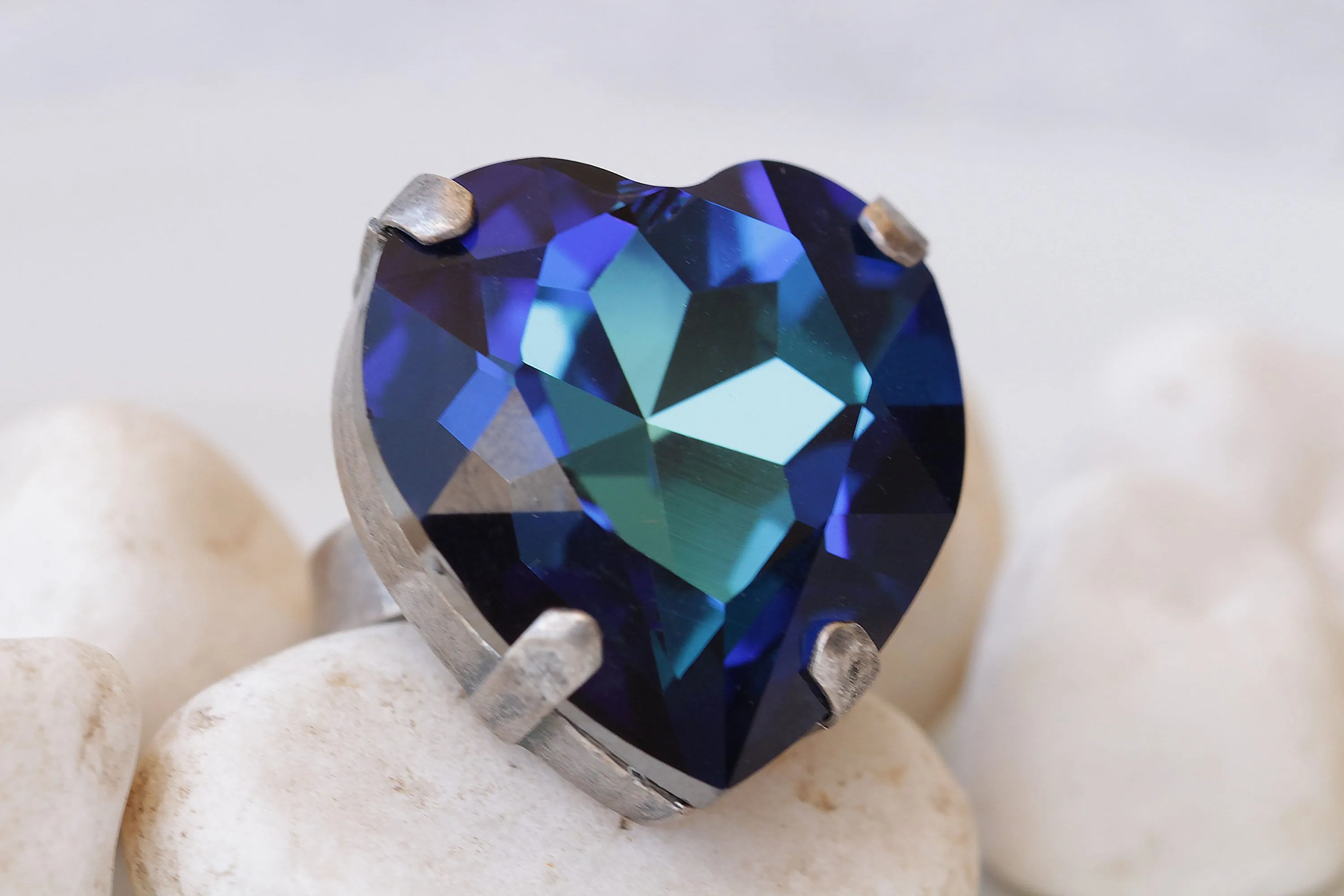 Blue Royal Heart Shaped Ring