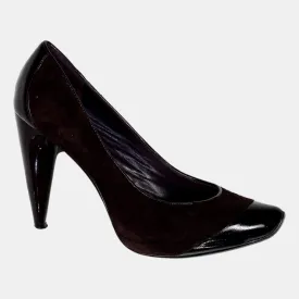 Calvin Klein Suede High Heels with Patent Toe