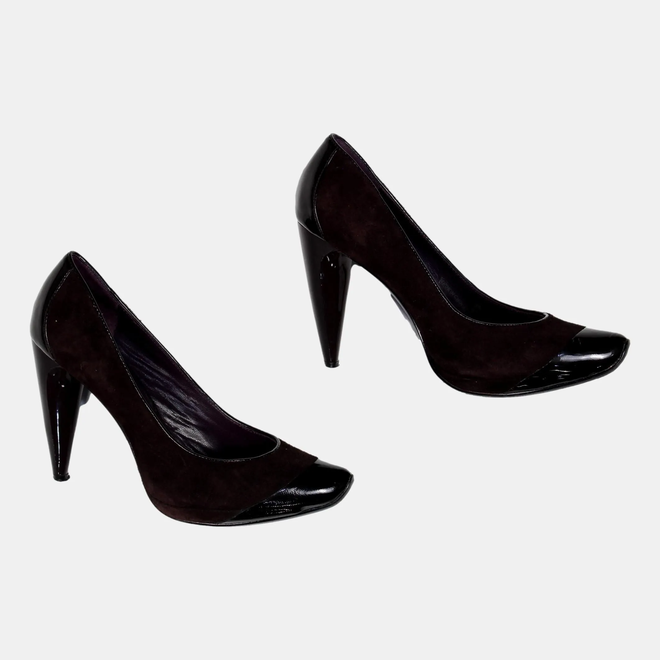 Calvin Klein Suede High Heels with Patent Toe