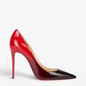 Christian Louboutin Kate 100 Black Red Degrade Patent Leather Pump Heels 41 UK 8