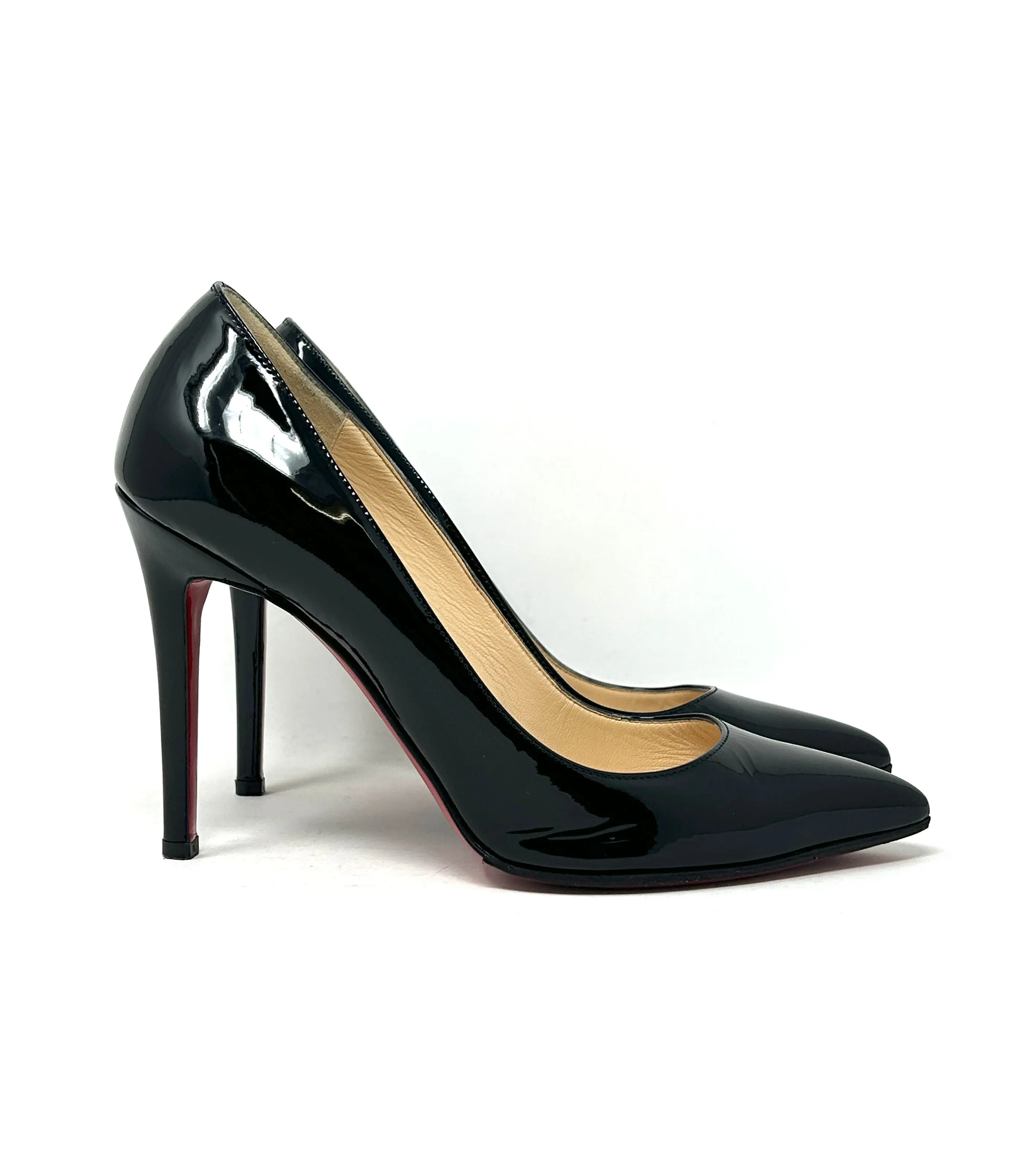 Christian Louboutin Pigalle 100 Black Patent Leather Pump Heels 38 UK 5