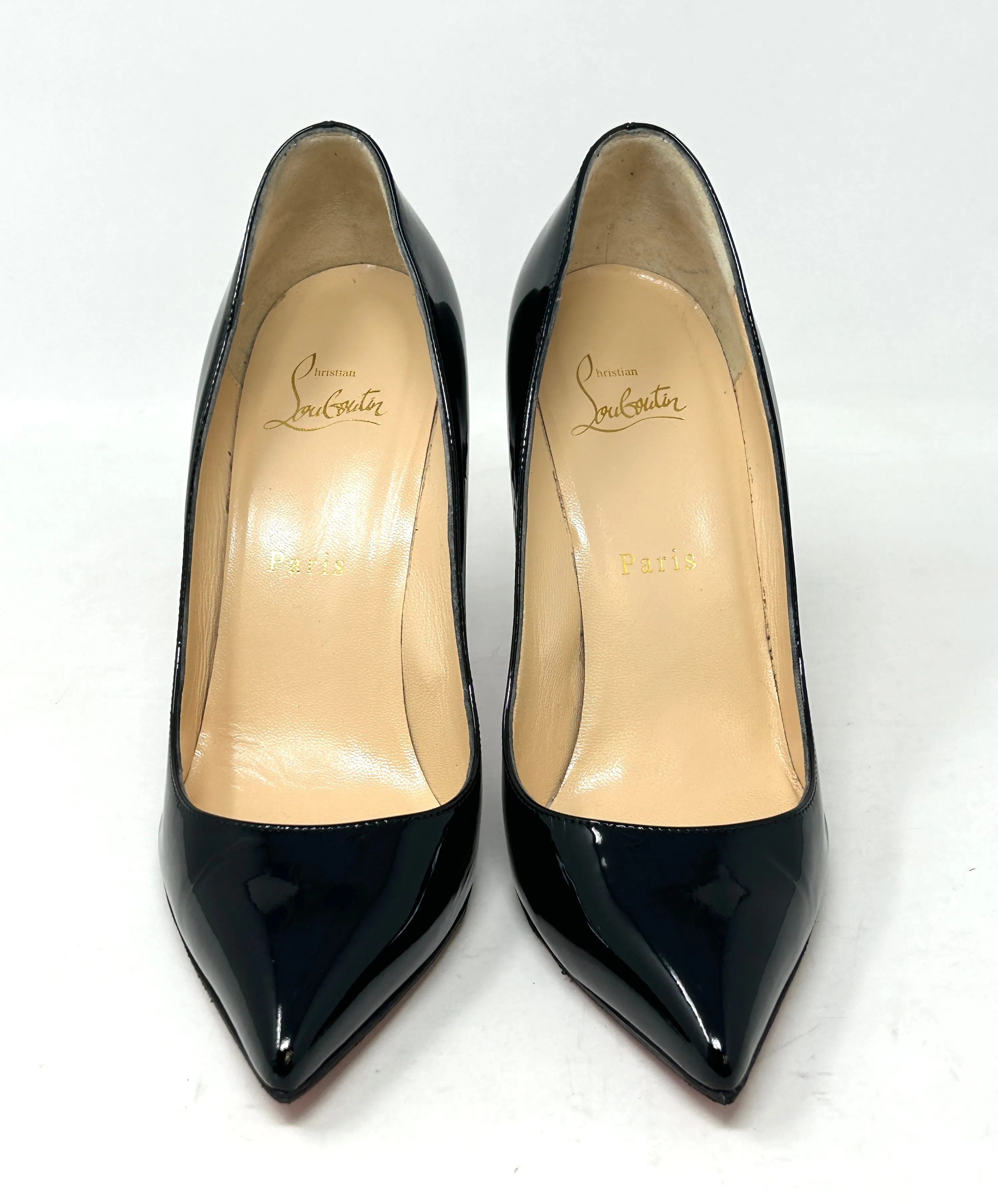 Christian Louboutin Pigalle 100 Black Patent Leather Pump Heels 38 UK 5