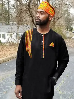 Contemporary Dashiki Print with Pocket Triangle-DP3967