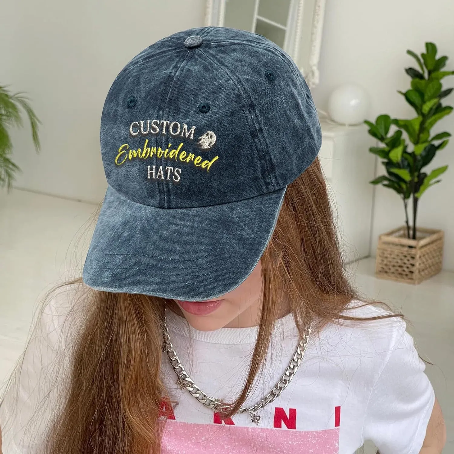 Custom Embroidered Hats, Personalized Baseball Caps with Logo Text, Customized Embroidered Baseball Hat Gifts for Men Women