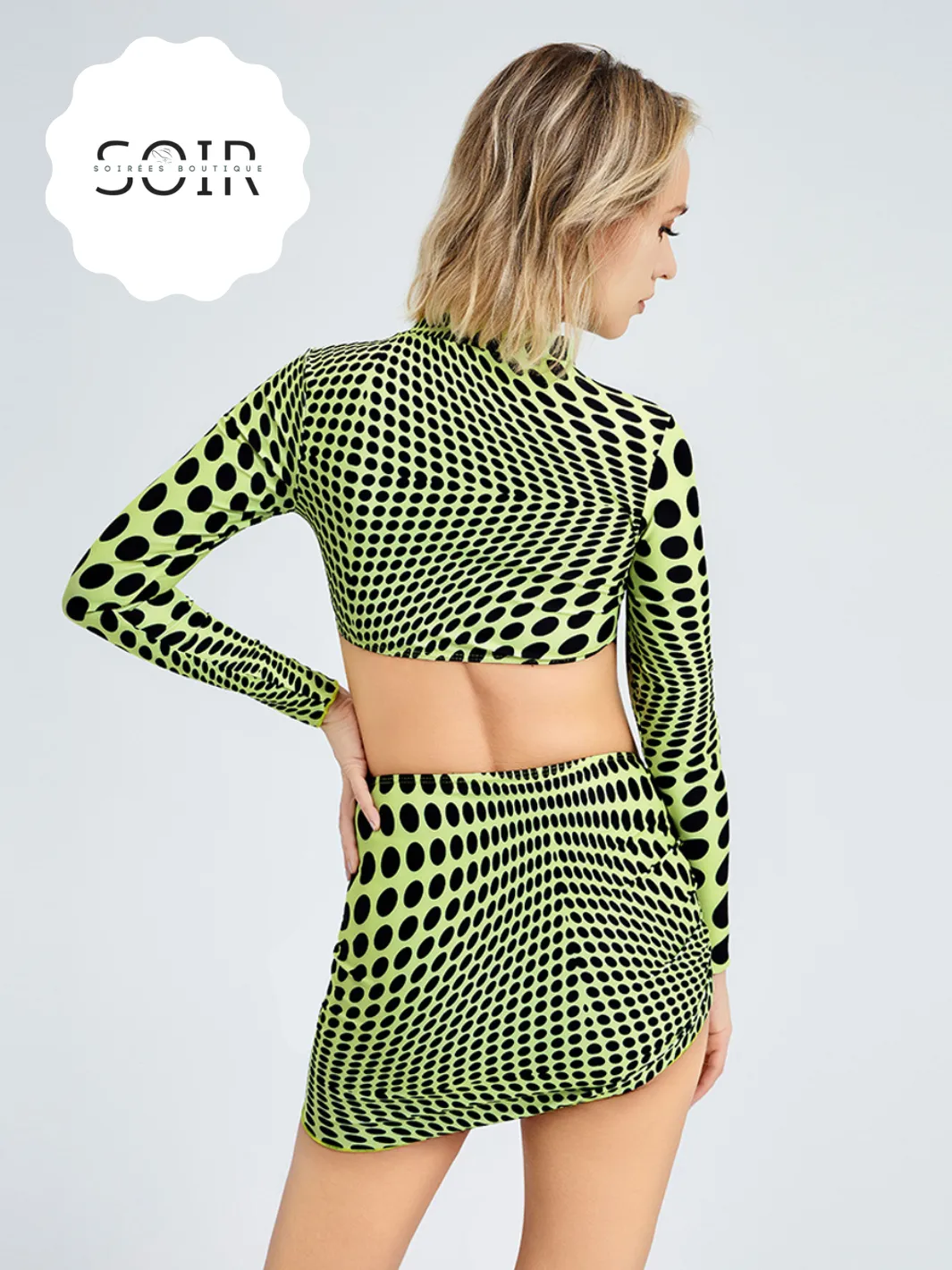 Dotted Delight Duo Ruched Skirt Ensemble