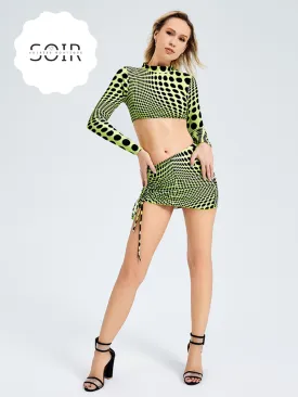 Dotted Delight Duo Ruched Skirt Ensemble