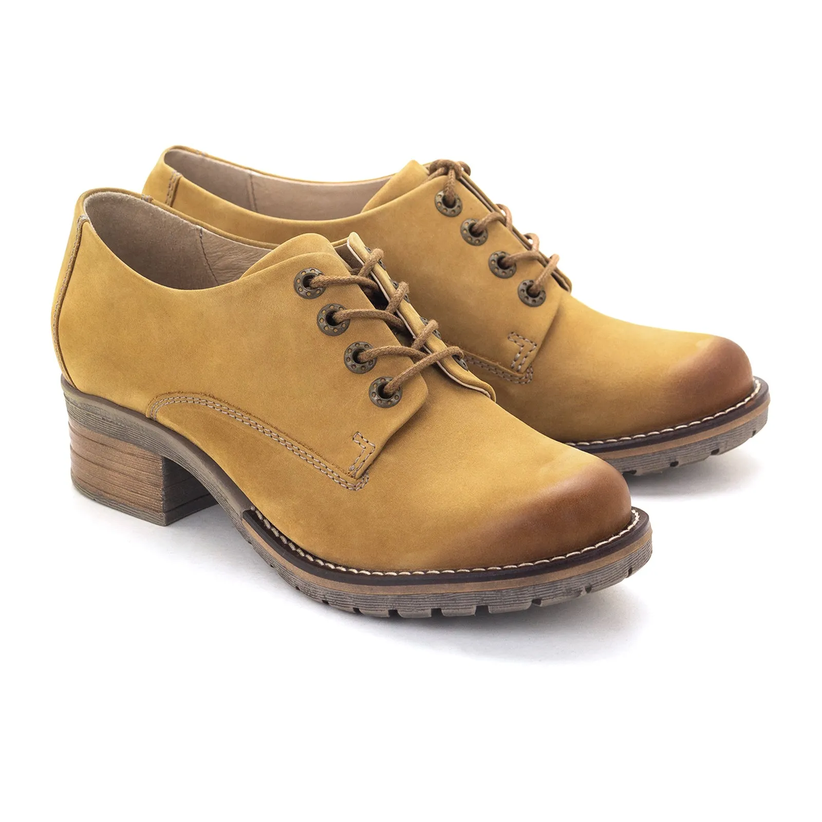 Dromedaris Kaley Heeled Lace Up (Women) - Ocre