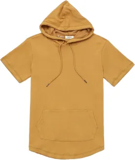Dubinik?Short Sleeve Hoodie Lightweight Soft Cotton Moisture Wicking Kangaroo Pocket Short Sleeve Hoodie For Men