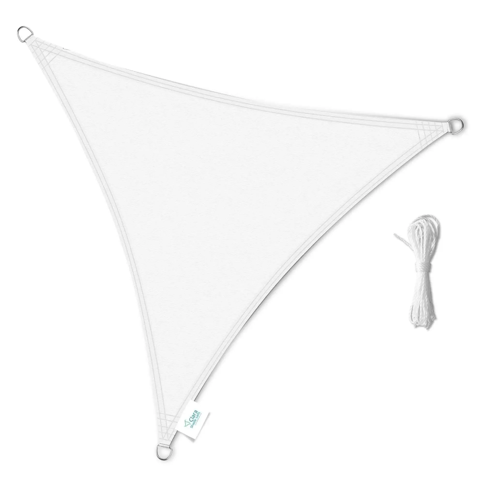 Equilateral Triangle 3m - Clara Sun Shade Sail -  White Waterproof Canopy Awning Gazebo for Patio Garden
