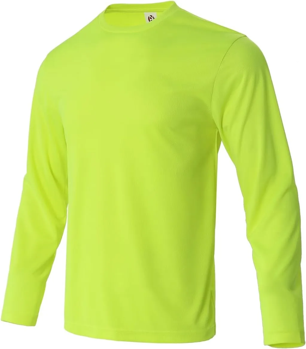 Facitisu Men Long Sleeve T Shirts Pack Quick Dry Athletic Running Activewear Workout Performance Tee Shirts