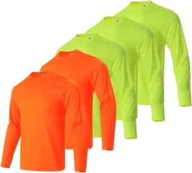 Facitisu Men Long Sleeve T Shirts Pack Quick Dry Athletic Running Activewear Workout Performance Tee Shirts