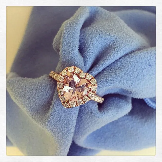 Heart Cut Morganite Engagement Ring in Rose Gold