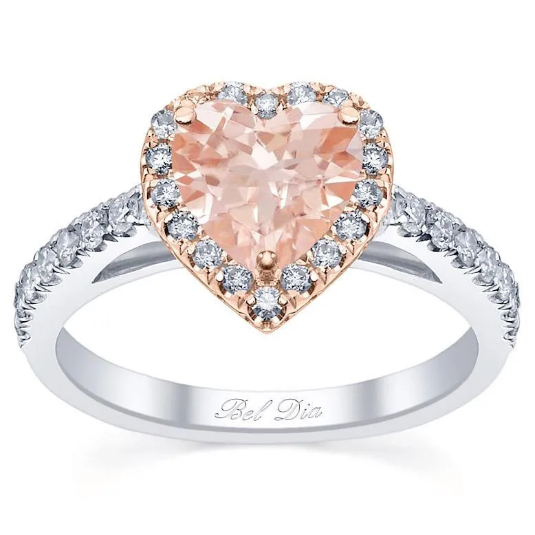 Heart Cut Morganite Engagement Ring in Rose Gold