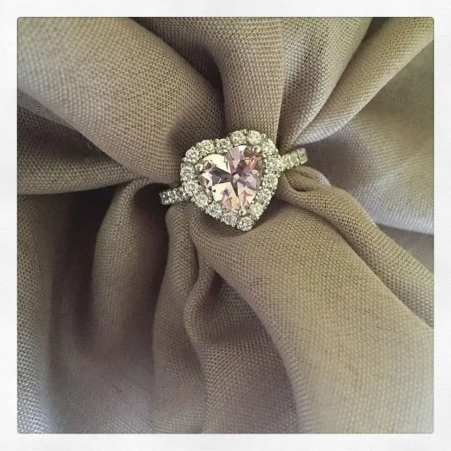 Heart Cut Morganite Engagement Ring in Rose Gold