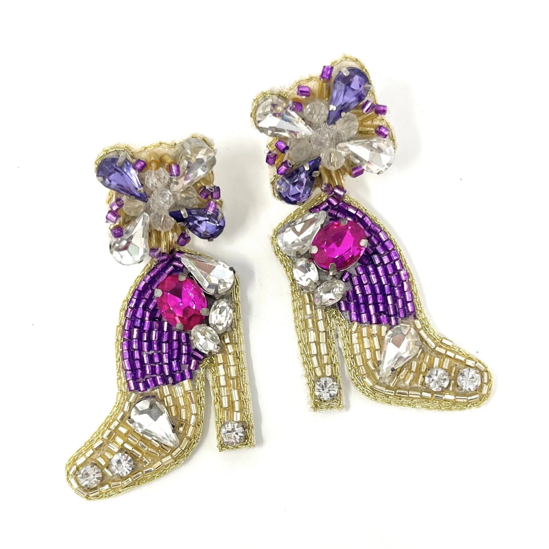 High Heel Shoe Beaded Earrings
