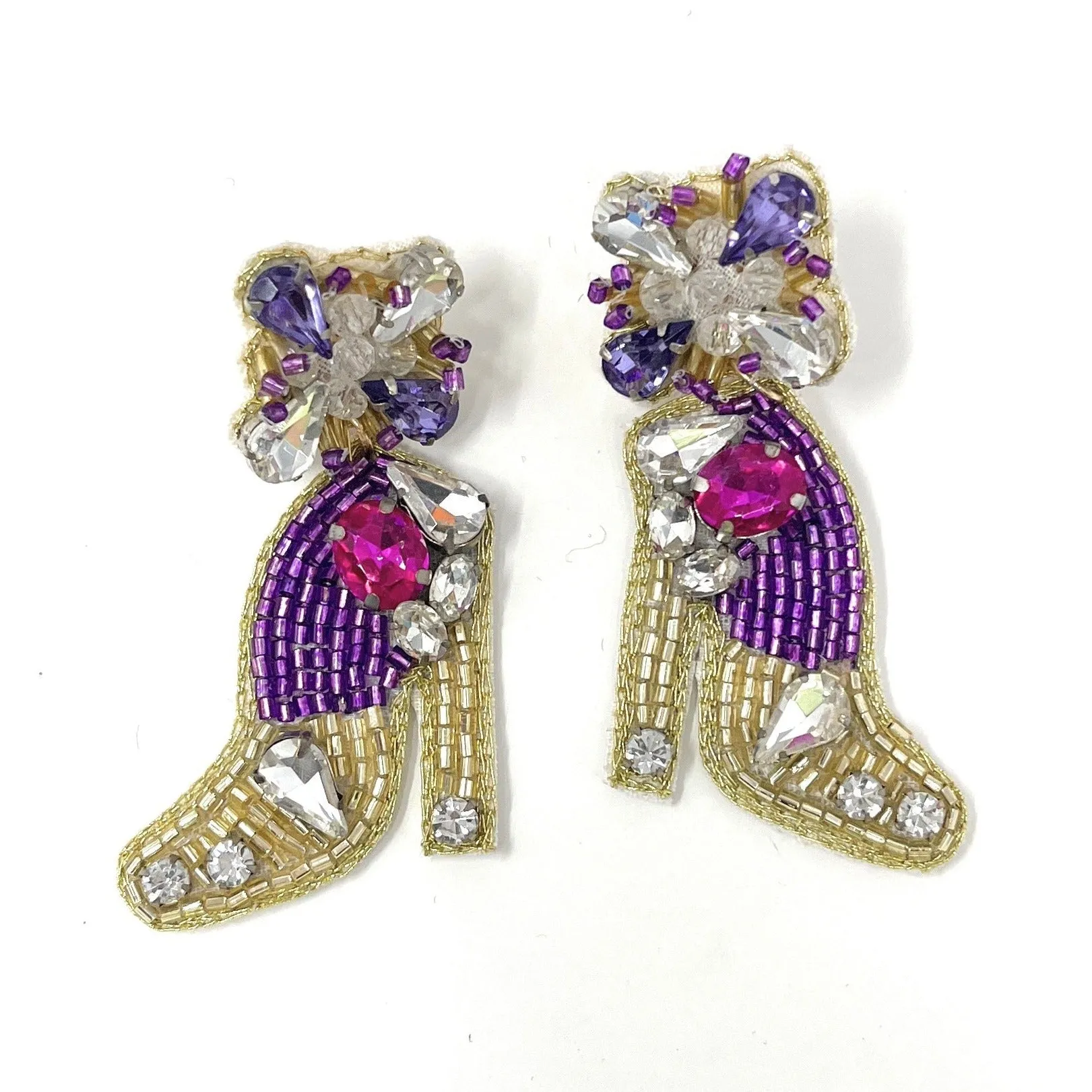 High Heel Shoe Beaded Earrings