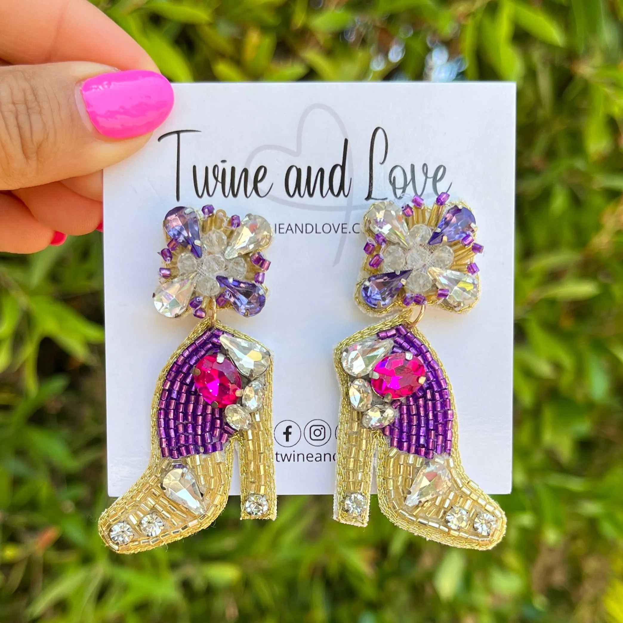 High Heel Shoe Beaded Earrings