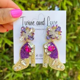 High Heel Shoe Beaded Earrings