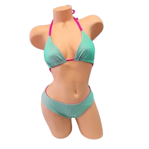 Illusions Aqua Fuchsia Triangle Top