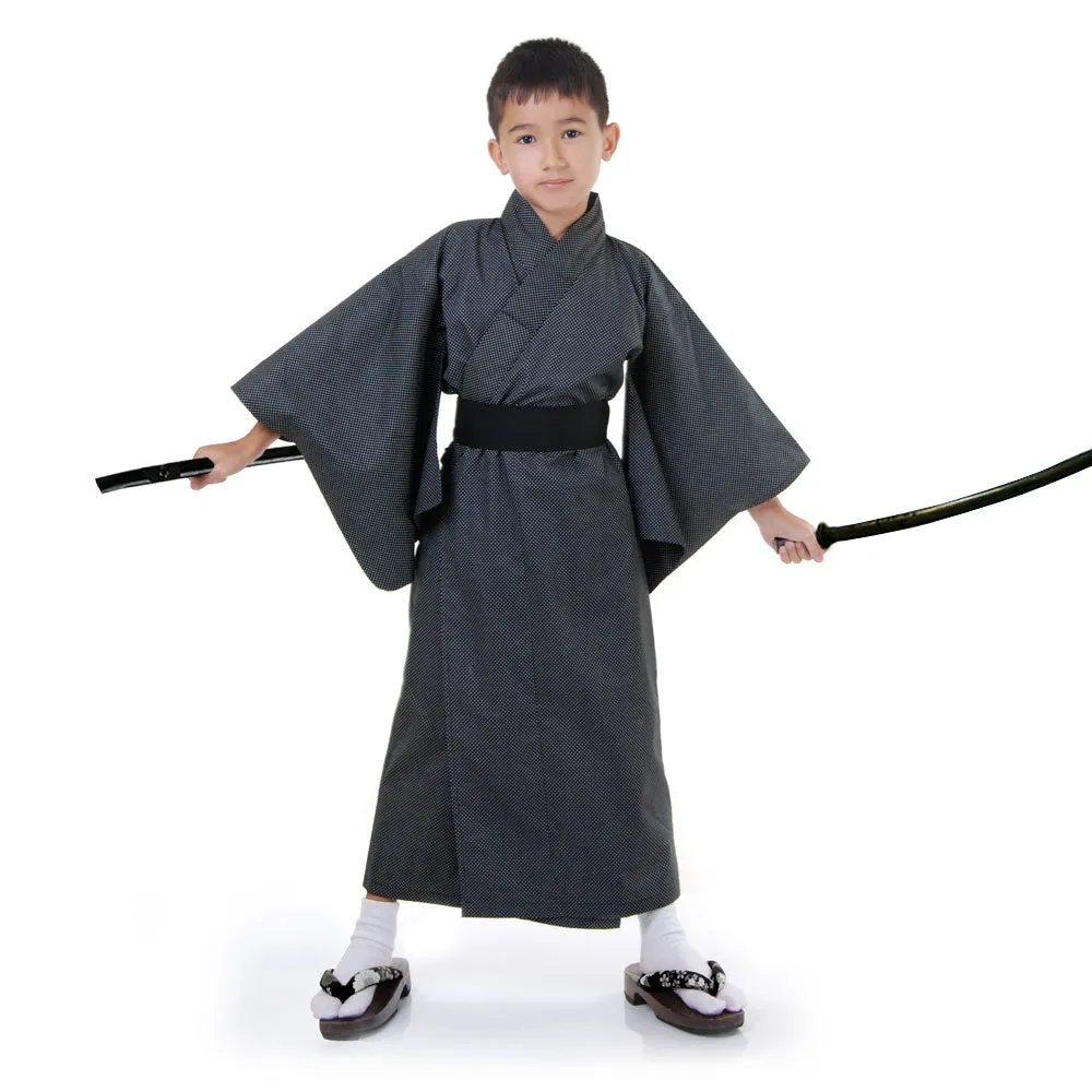 Kitsune Brown Japanese Boys Kimono Robe Costume