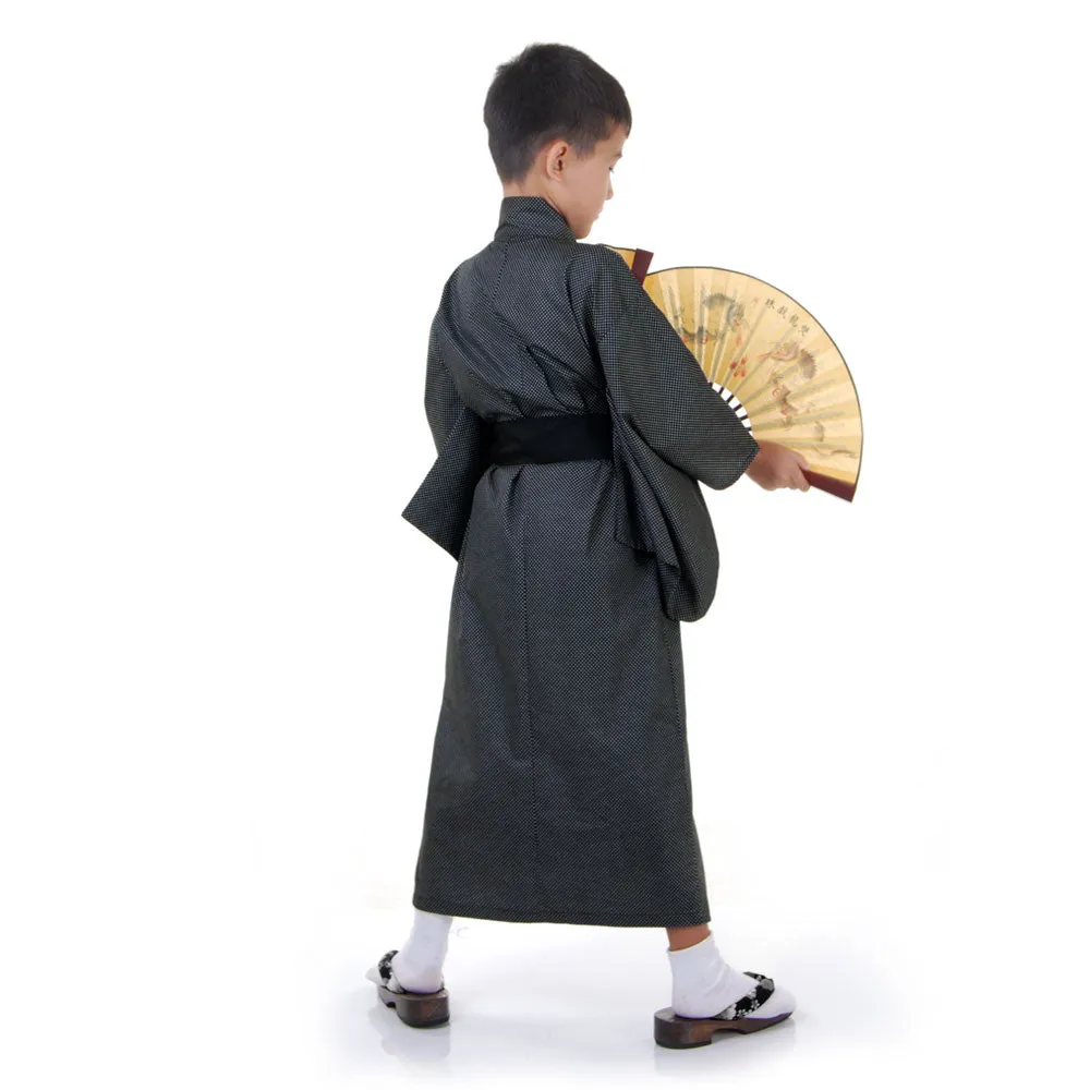 Kitsune Brown Japanese Boys Kimono Robe Costume