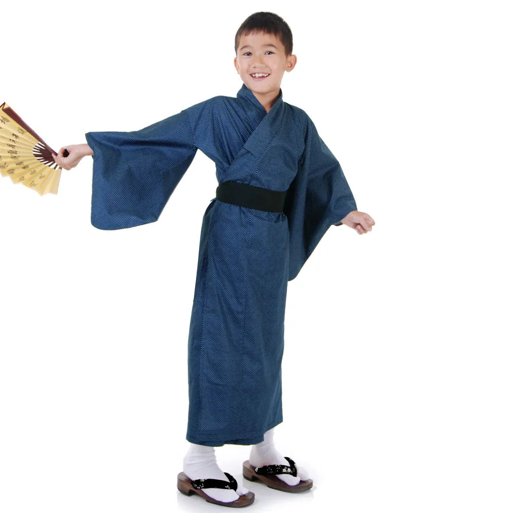 Kitsune Brown Japanese Boys Kimono Robe Costume