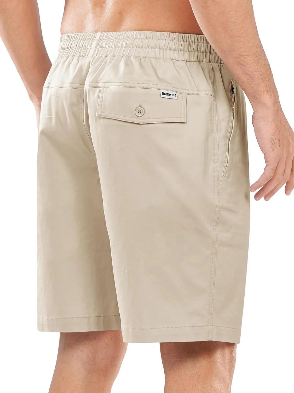 NORTHYARD Men's Casual Shorts-Cotton 9" Golf Work Summer Beach Hiking Shorts with Pockets