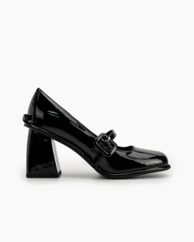 Platform Chunky Heels Square Toe Block Heel Mary Jane Pumps